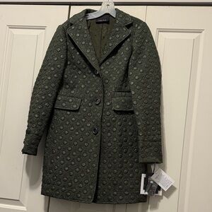 CARLISLE Olive Textured Trench Coat